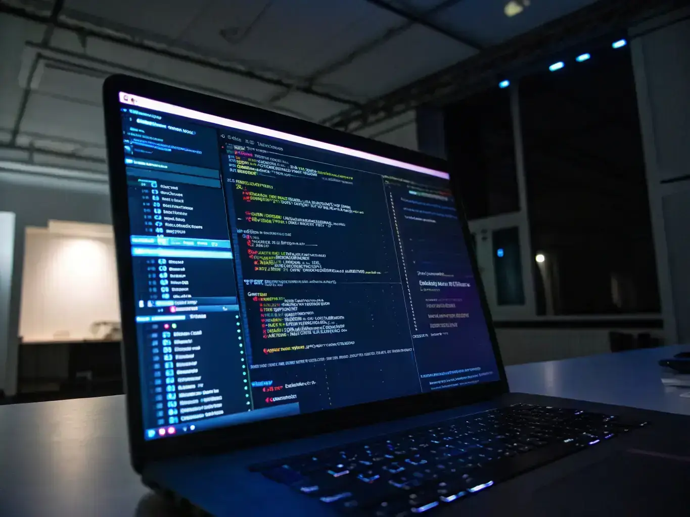 A visual representation of machine learning algorithms in action, showcasing how the AI learns from data to improve its communication capabilities over time.