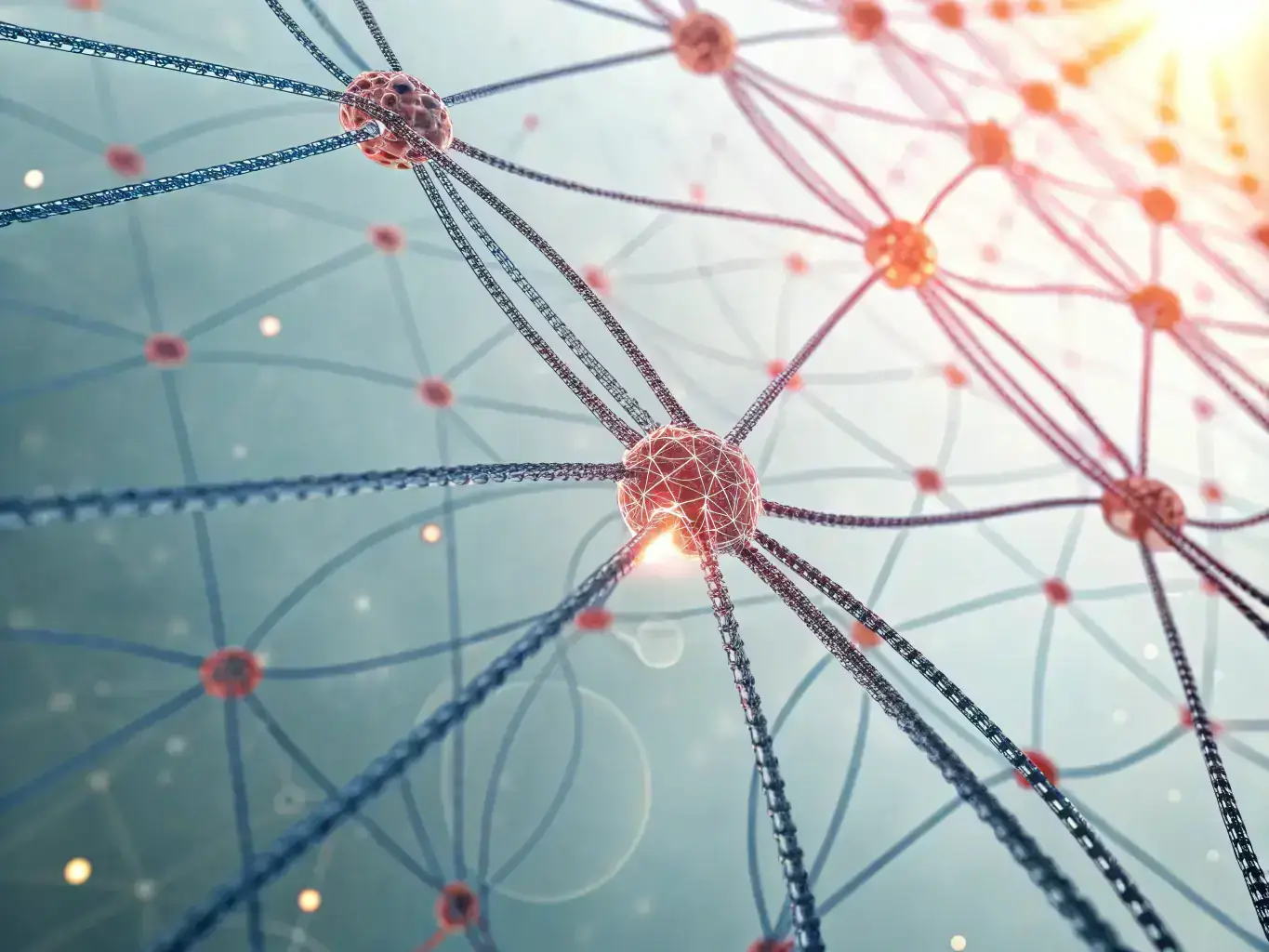 A detailed illustration of an AI model processing text data, highlighting the layers of neural networks and data flow involved in understanding and generating human-like responses.