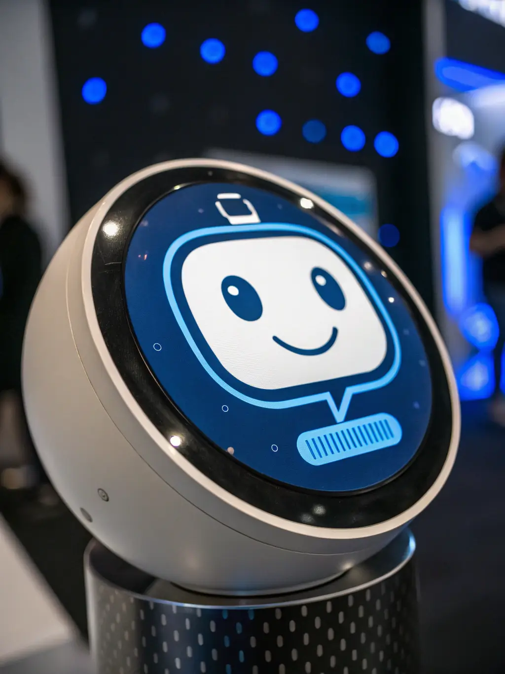 An AI chatbot icon interacting with a customer on a website, demonstrating improved customer engagement and responsiveness.