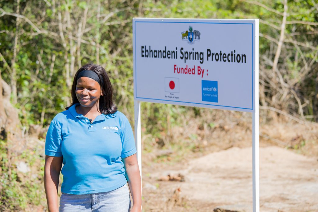 A community spring-protection project funded by UNICEF