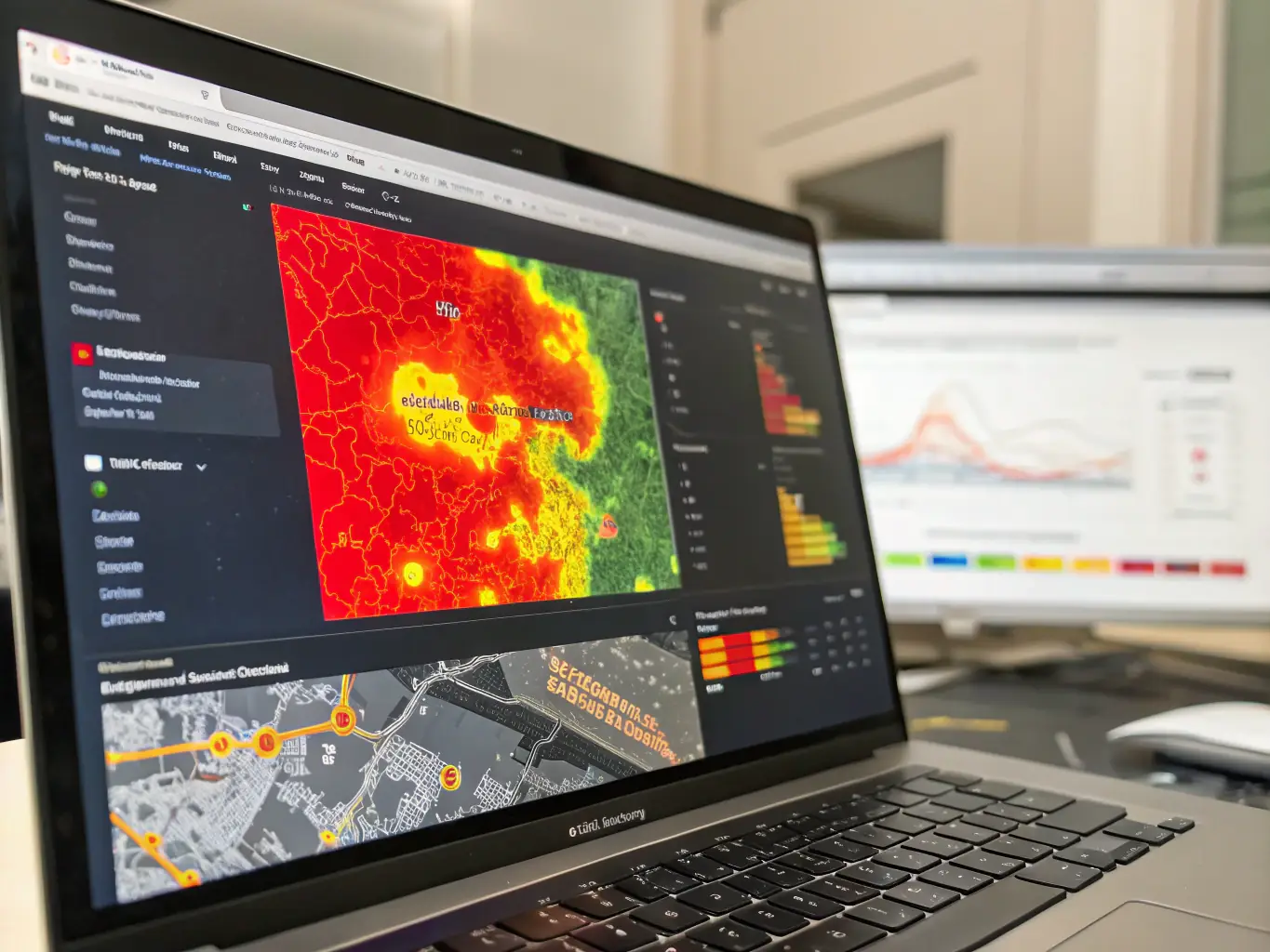 A visually compelling image of a heat map showing website traffic and engagement, indicating areas of high and low visibility for a brand's online presence.